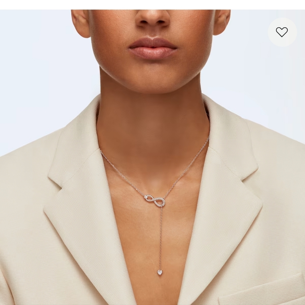 Swarovski Rose gold plated Infinity Y necklace